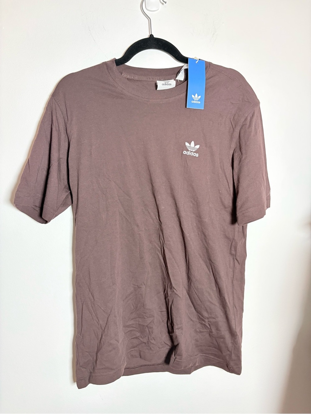 adidas Short Sleeve Trefoil Tee in Dusty Brown